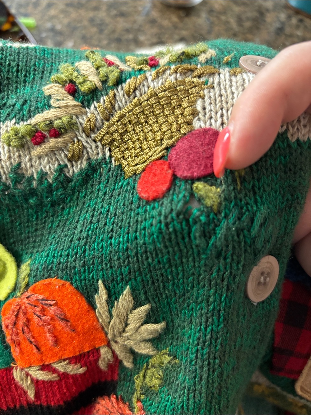Susan Bristol Vintage 1999 Cat In A Sweater on a Farm!! Fall Autumn Cardigan - Picture 12 of 15